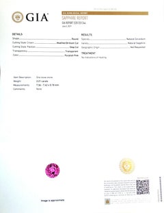 Natural Unheated Pink Sapphire Stone 2.21 cts in 18KRG Ring w Dia / GIA Report