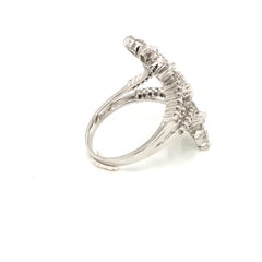 2.21 Carat of Double Flower Marquise Ring White Gold Italy