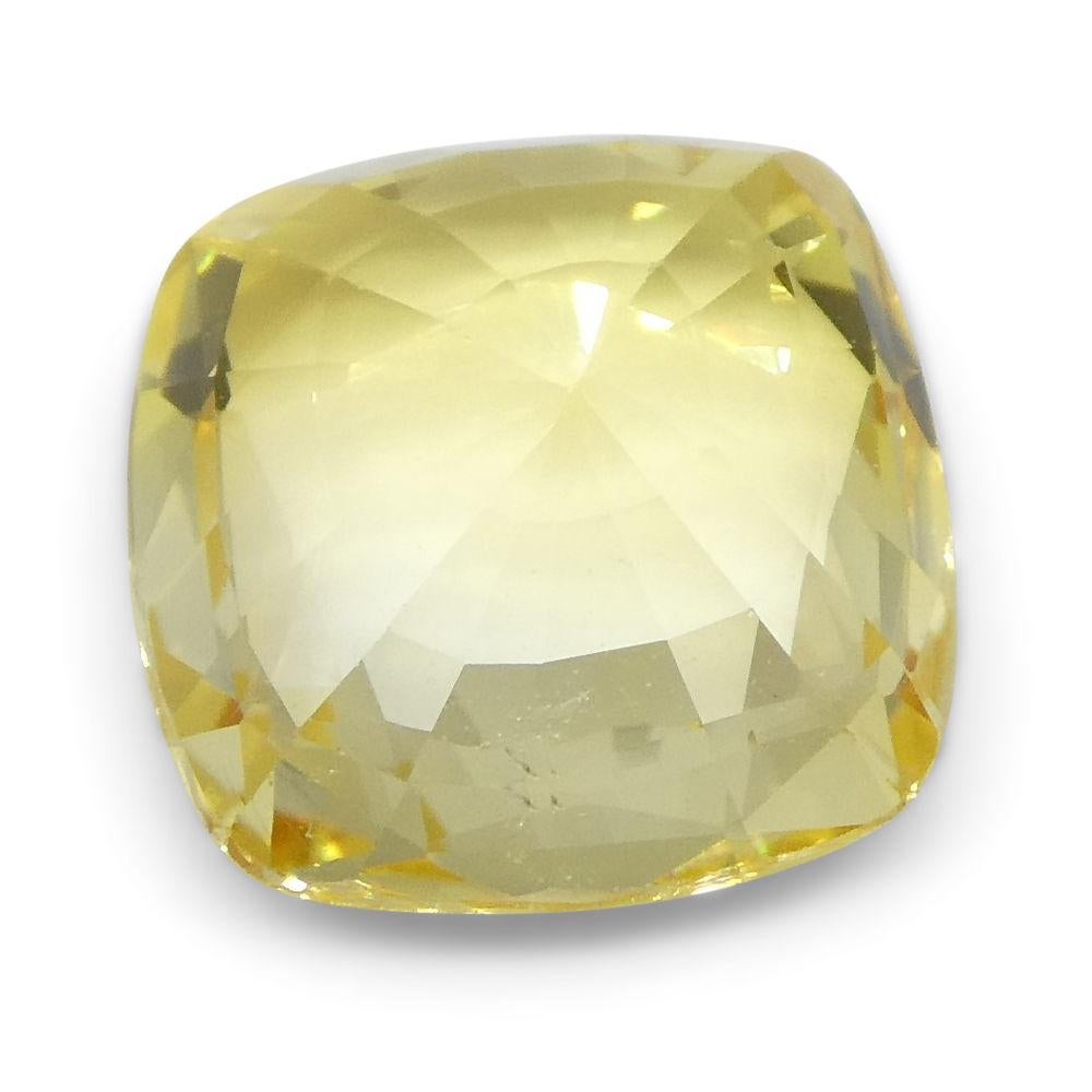 Women's or Men's 2.21 ct Cushion Yellow Sapphire For Sale