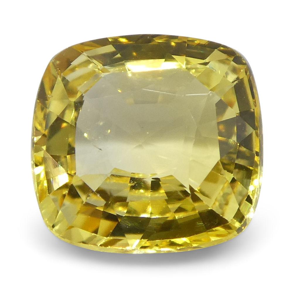 2.21 ct Cushion Yellow Sapphire For Sale 1
