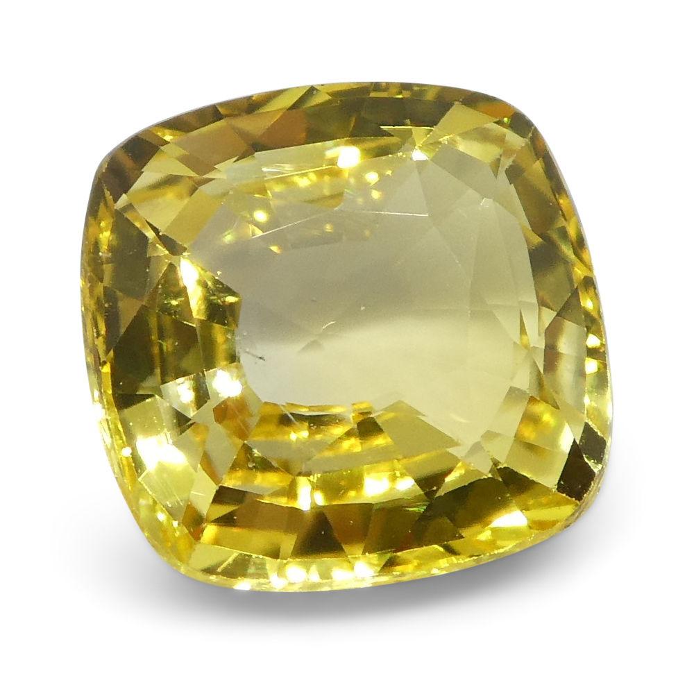 2.21 ct Cushion Yellow Sapphire For Sale 2