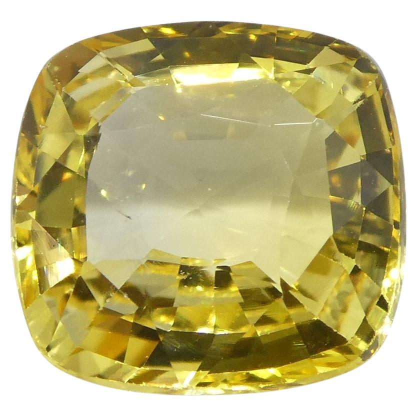 2.21 ct Cushion Yellow Sapphire For Sale