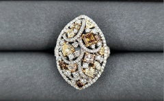 2.21 ct Natural Brown, Yellow, and Pink Diamond Ring