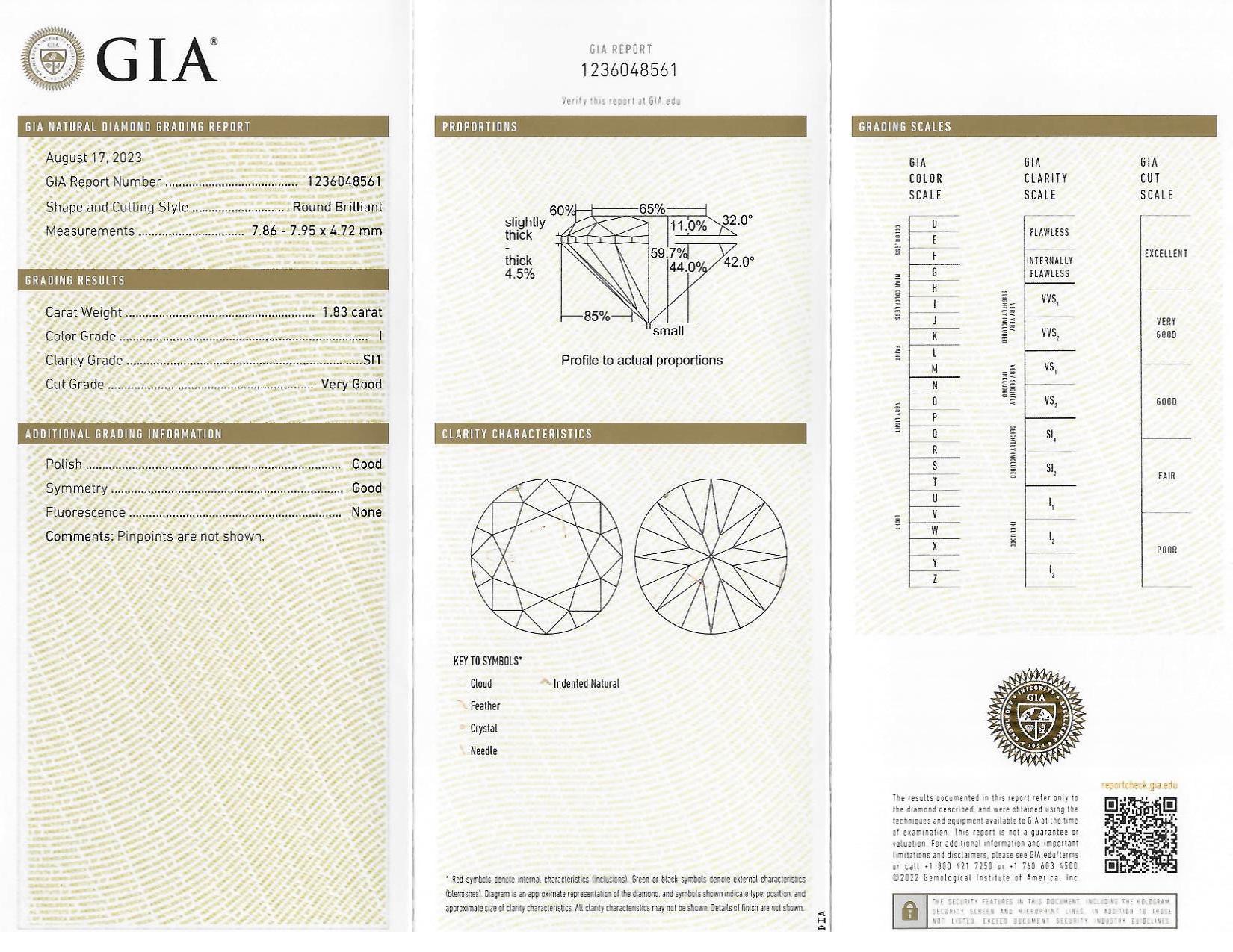 2,21 CTW Alter europäischer Diamant Smaragd 18 Karat Weißgold Verlobungsring GIA im Angebot 8