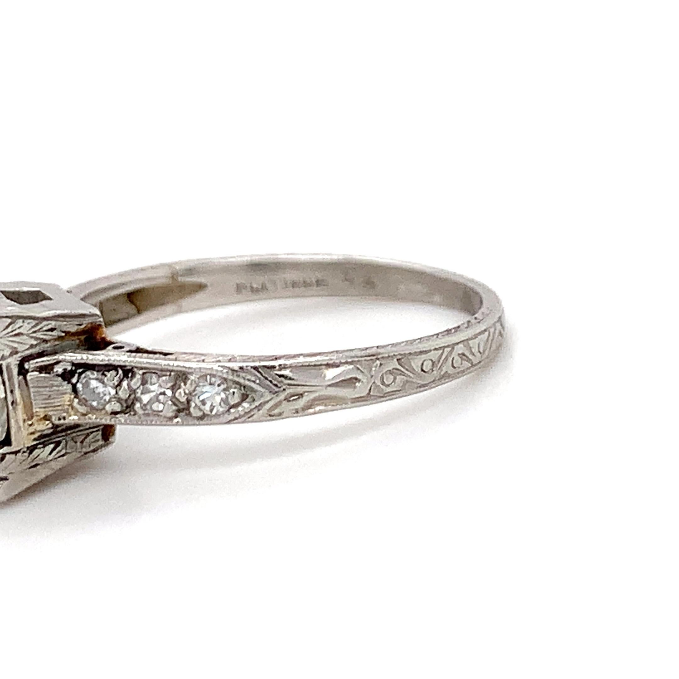 2.21 TCW Old European Diamond Engagement Ring Platinum H/VS2 Antique Round For Sale 3