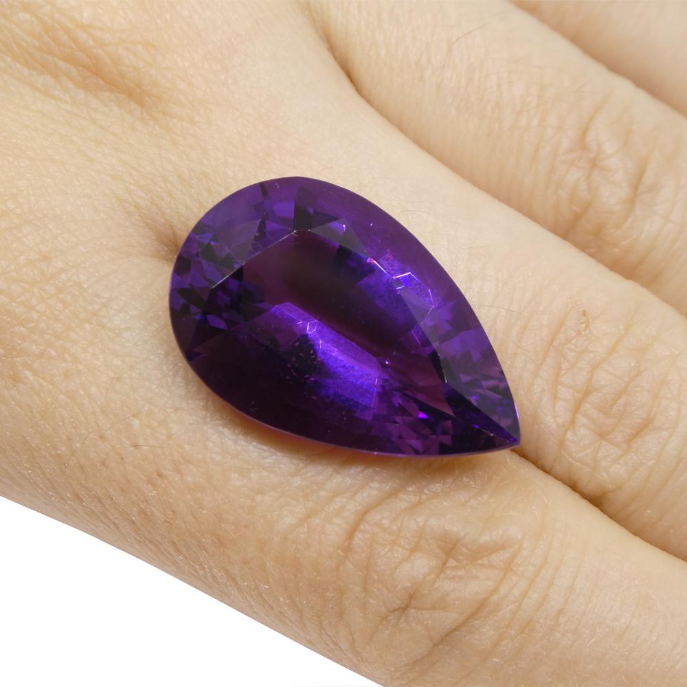 22.11ct Pear Purple Amethyst from Uruguay For Sale 8