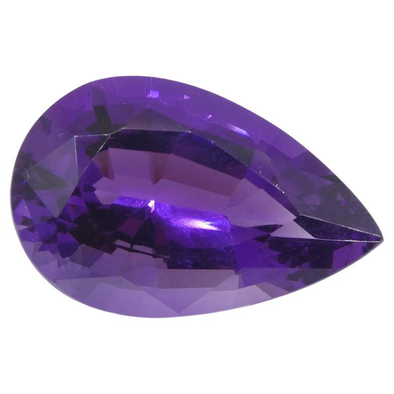 22.11ct Pear Purple Amethyst from Uruguay For Sale