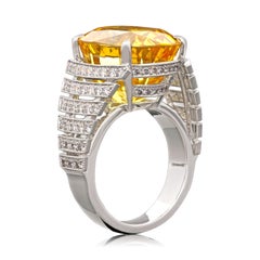 22.13 Carat Gem Yellow Ceylon Unheated Sapphire Ring by Hancocks
