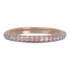 22143 Tiffany & Co 18K Rose Gold Soleste Round Diamond Wedding Band Size 4.5