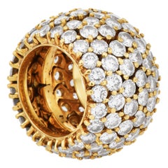 22.15cts Wide 6-Row Diamond Gold Eternity Wide Band Ring – Size 5.25