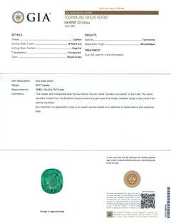 22.17 Carat Mozambique Paraiba Tourmaline Diamond Platinum Ring GIA Report