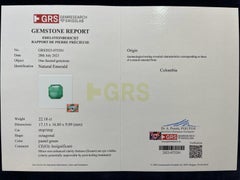 22.18 Carat Colombian Emerald Bezel 18K Gold Vintage Ring