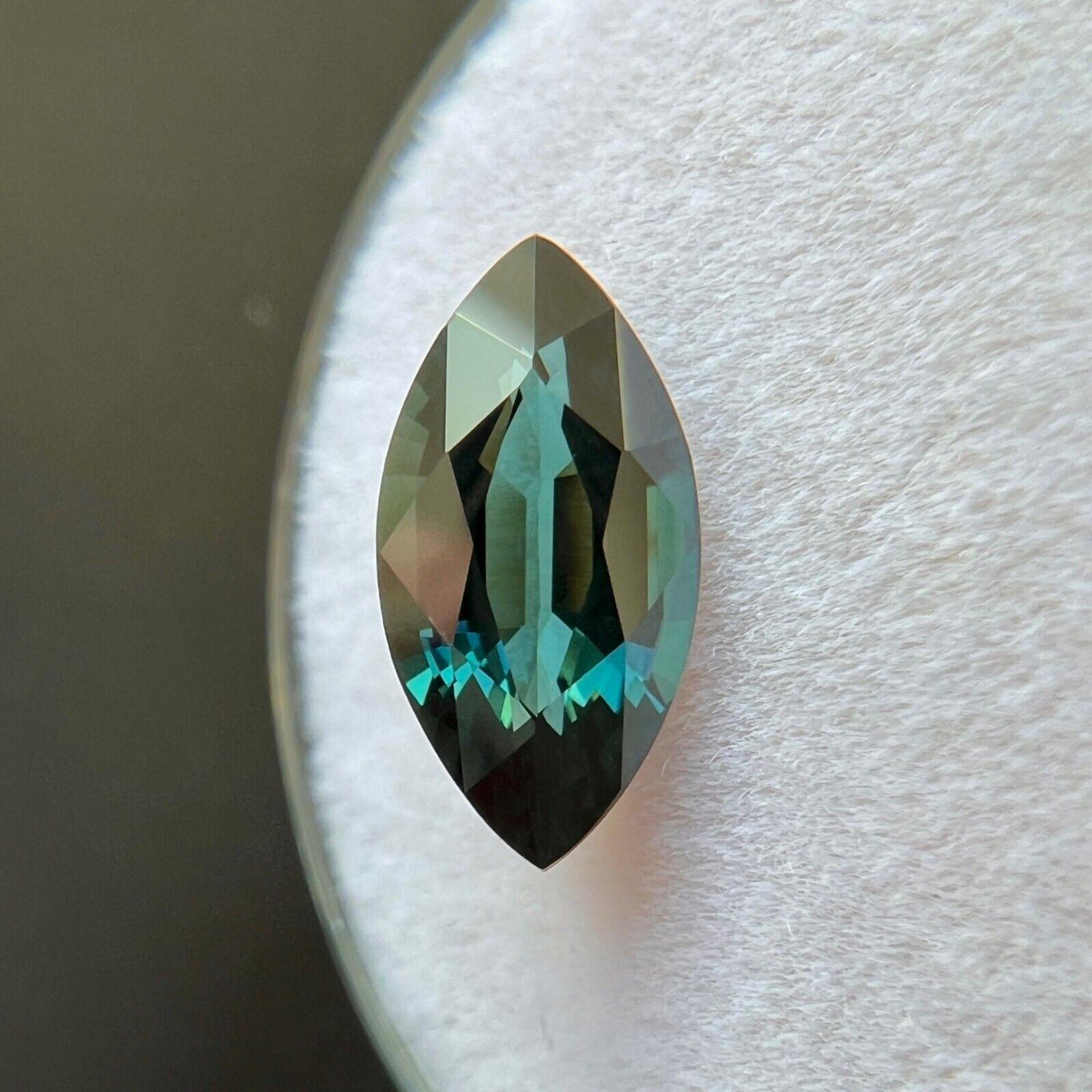 Femenino o masculino 2,21 ct Zafiro Azul Profundo Certificado GIA Talla Navette Marquesa 11,9x4mm en venta