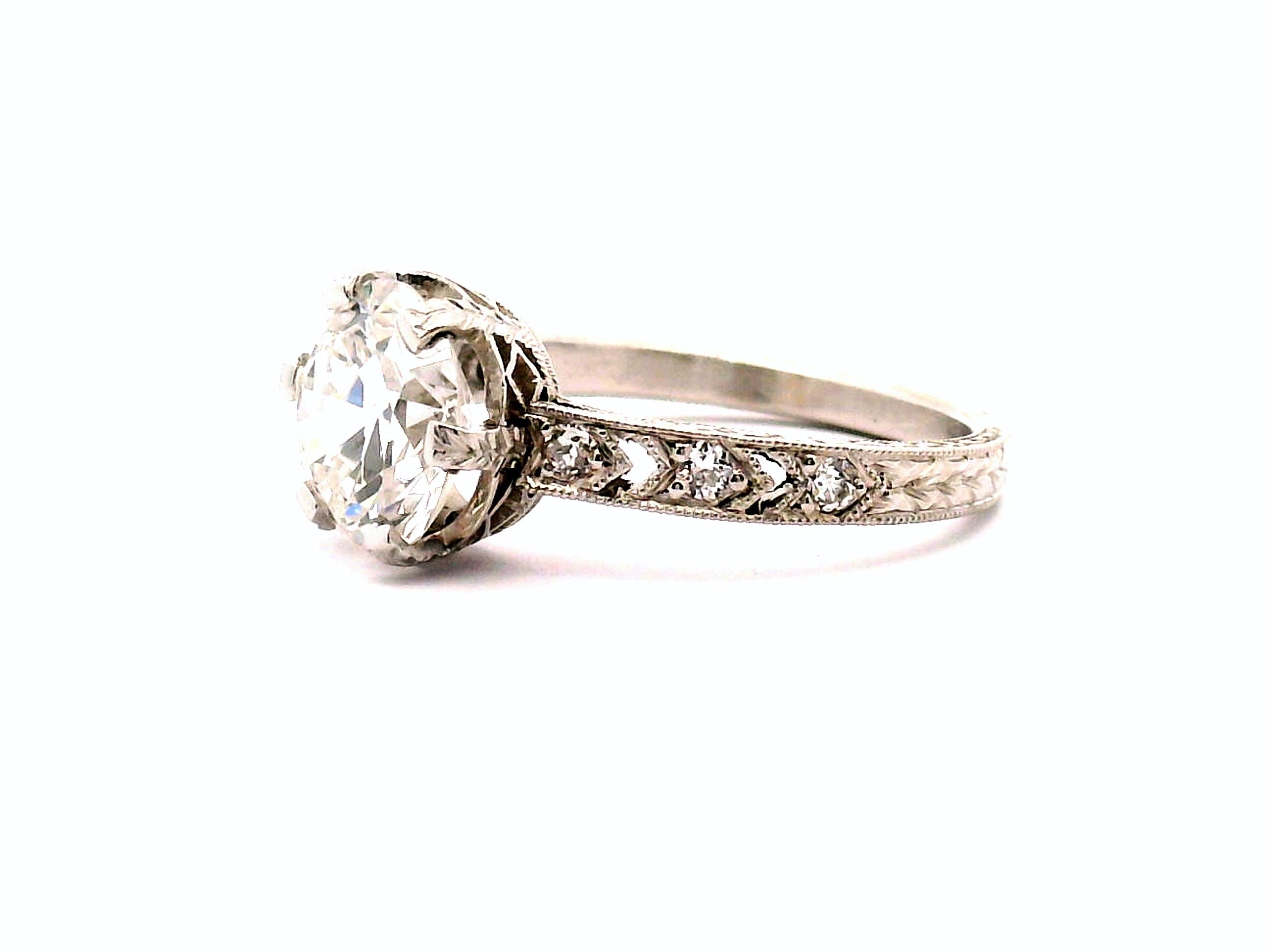 2,21ct. Damen-Verlobungsring aus Platin im Zustand „Gut“ im Angebot in Sausalito, CA