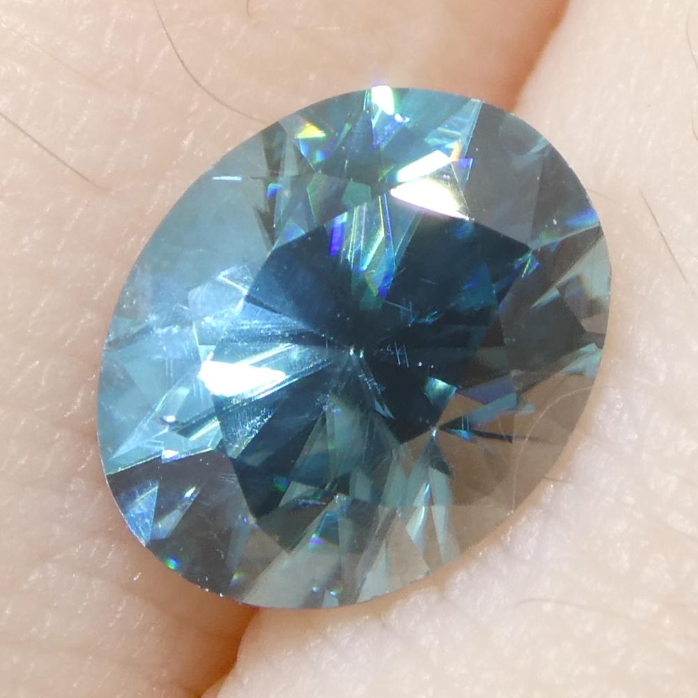 2.21ct Natural Earth Mined Oval Master Brilliant Cut Blue Zircon from Cambodia For Sale 7
