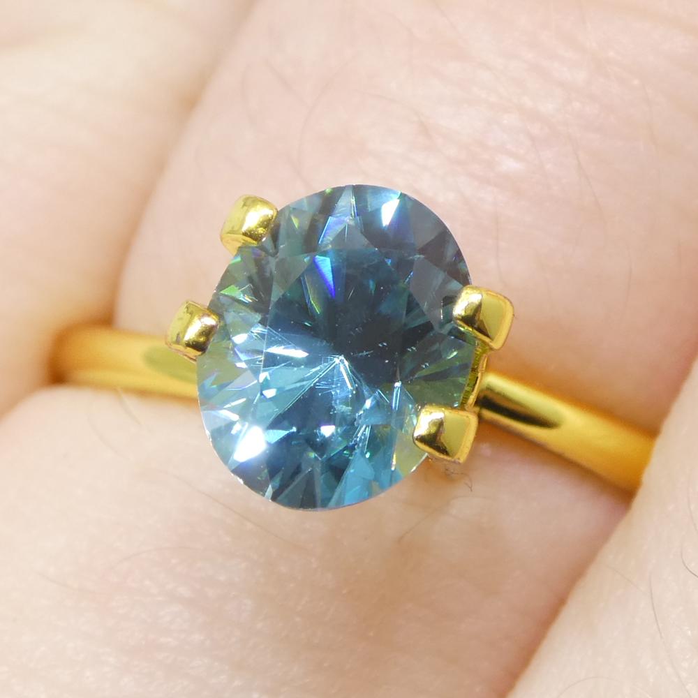 2.21ct Natural Earth Mined Oval Master Brilliant Cut Blue Zircon from Cambodia For Sale 10