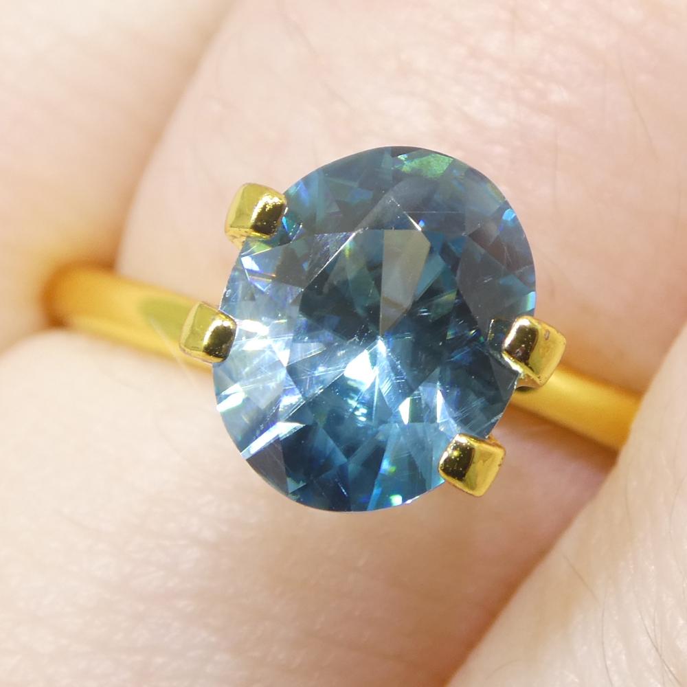 2.21ct Natural Earth Mined Oval Master Brilliant Cut Blue Zircon from Cambodia In New Condition For Sale In Toronto, Ontario