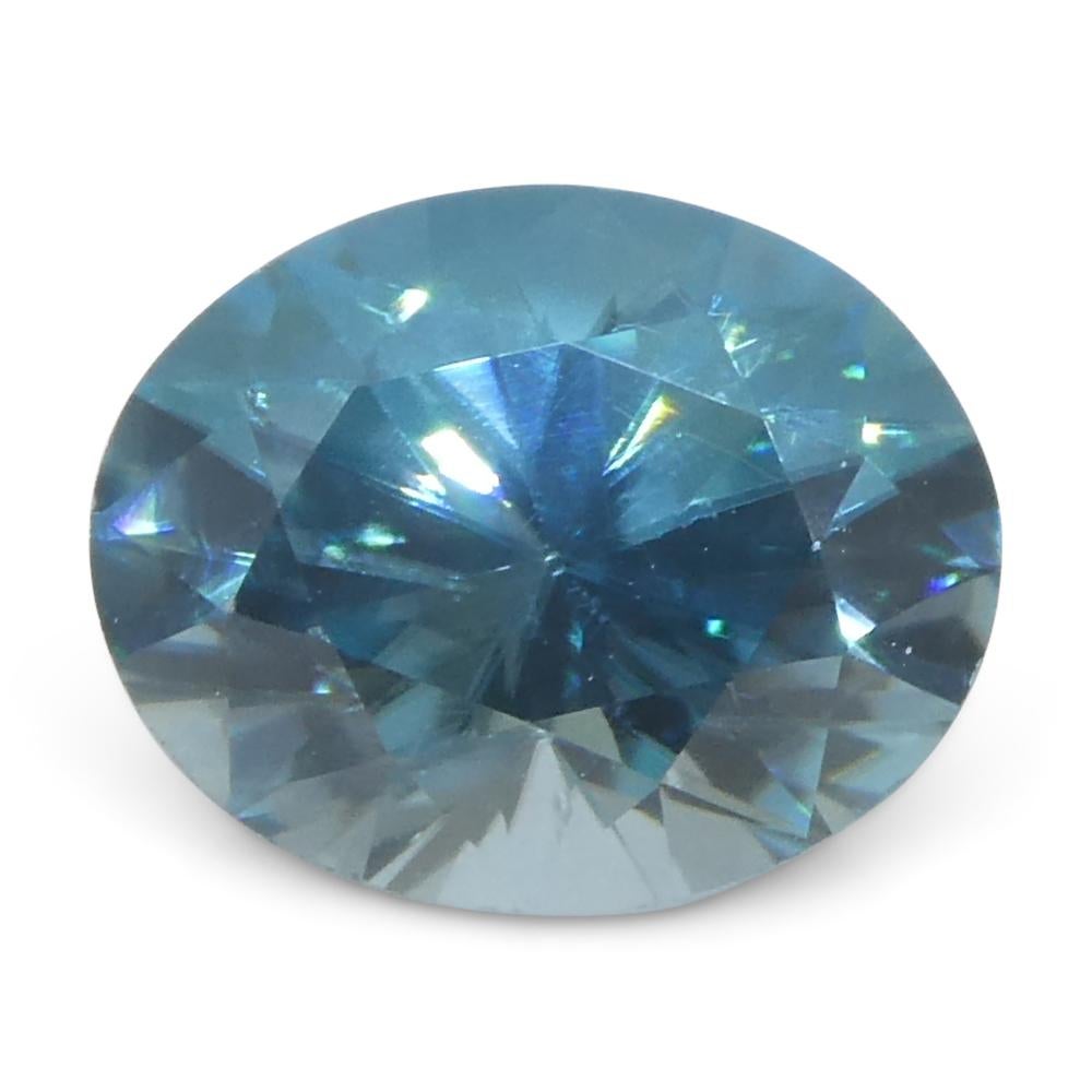 2.21ct Natural Earth Mined Oval Master Brilliant Cut Blue Zircon from Cambodia For Sale 1