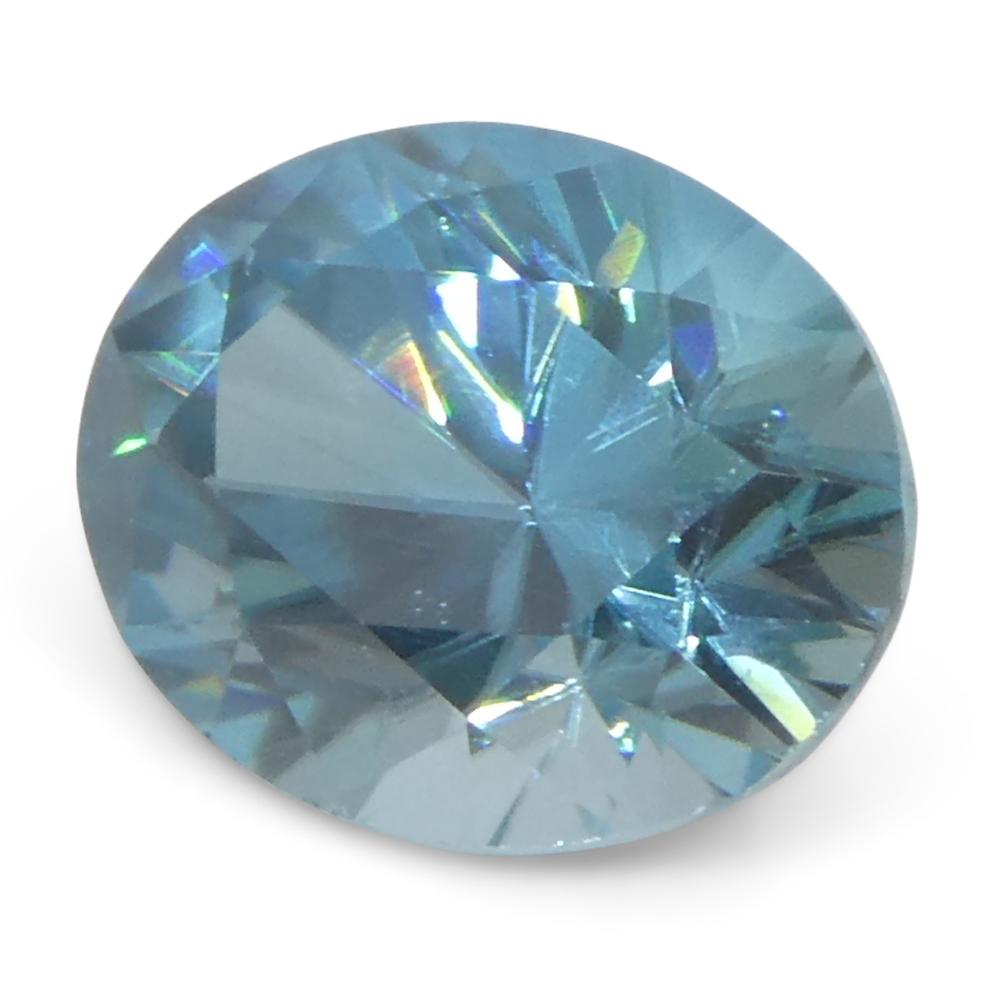 2.21ct Natural Earth Mined Oval Master Brilliant Cut Blue Zircon from Cambodia For Sale 2