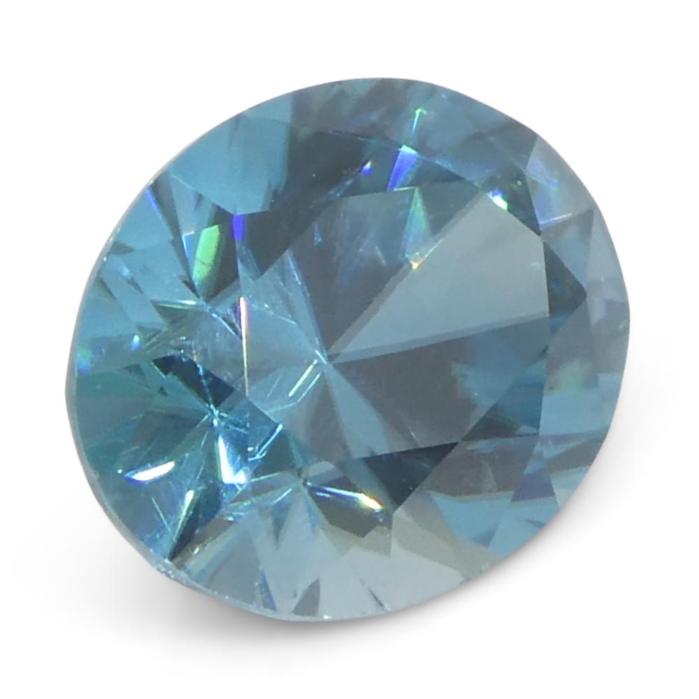 2.21ct Natural Earth Mined Oval Master Brilliant Cut Blue Zircon from Cambodia For Sale 4