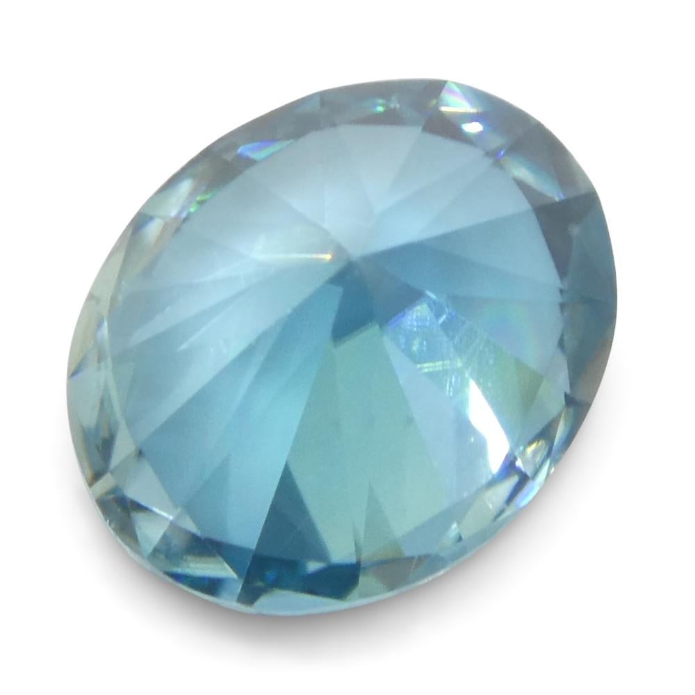2.21ct Natural Earth Mined Oval Master Brilliant Cut Blue Zircon from Cambodia For Sale 5