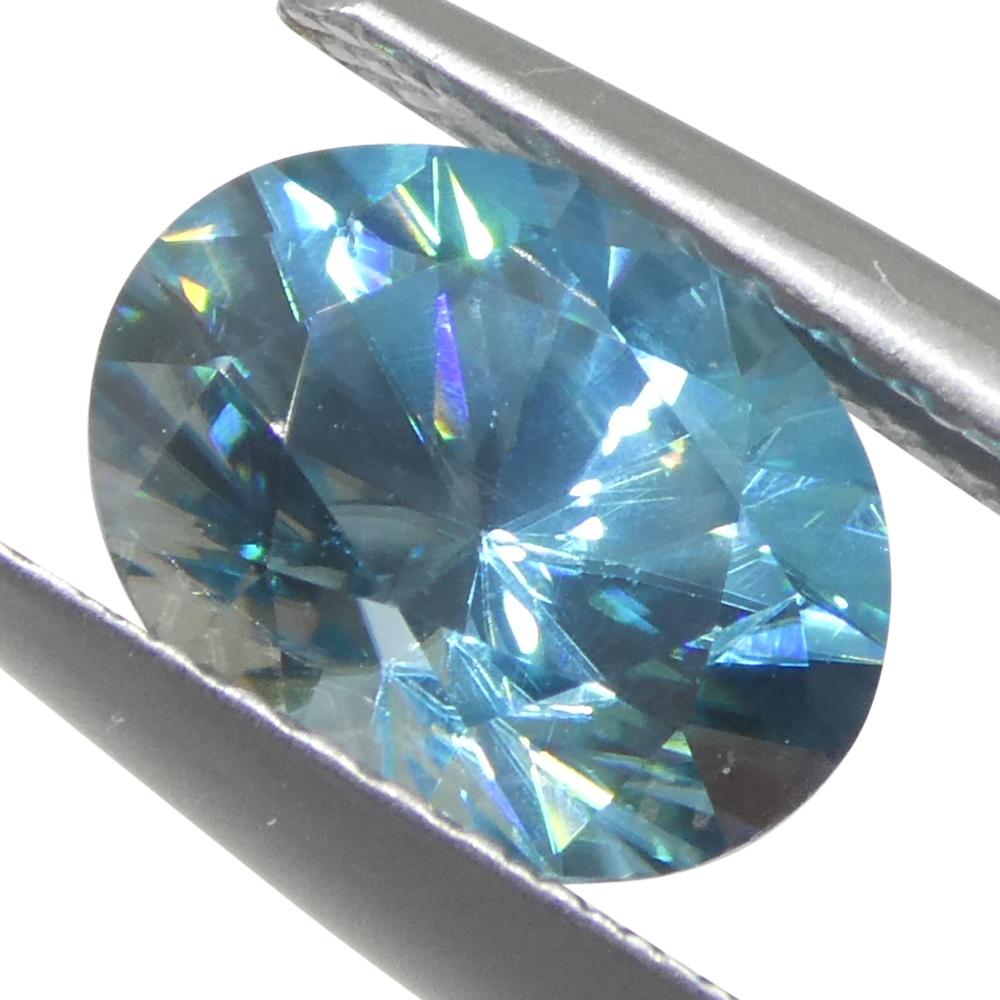 2.21ct Natural Earth Mined Oval Master Brilliant Cut Blue Zircon from Cambodia For Sale 6