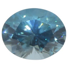 2.21 ct Circón azul talla brillante maestro ovalado natural extraído de la tierra procedente de Camboya