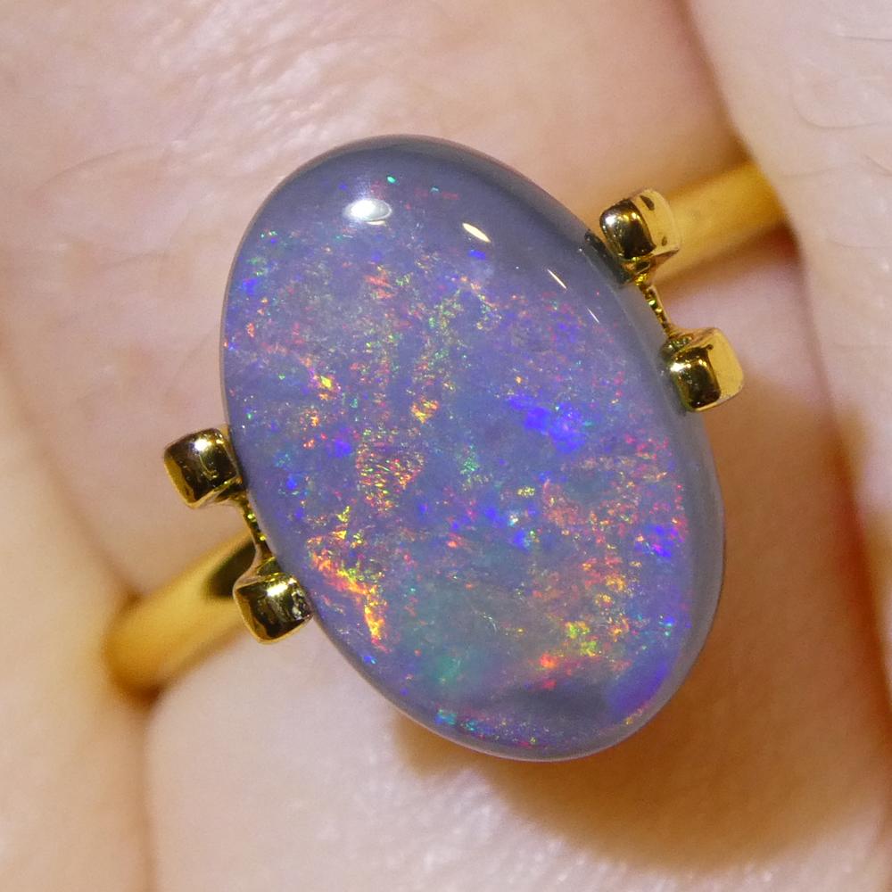 Taglio ovale Opale grigio ovale cabochon 2.21ct dall'Australia in vendita