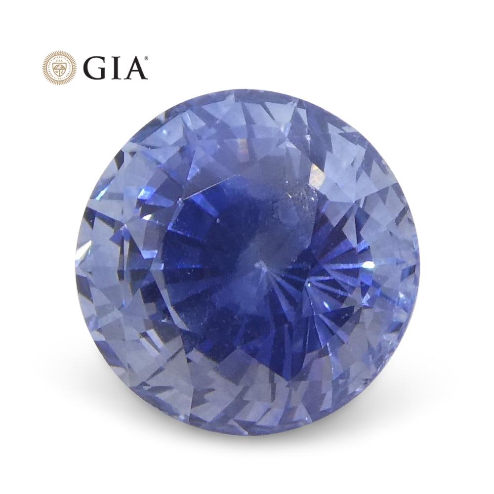 Taille brillant Saphir bleu rond de 2,21 carats certifié GIA, Sri Lanka en vente