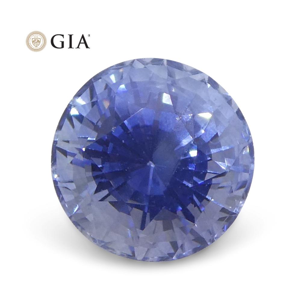 Women's or Men's 2.21ct Round Blue Sapphire GIA Certified Sri Lanka For Sale