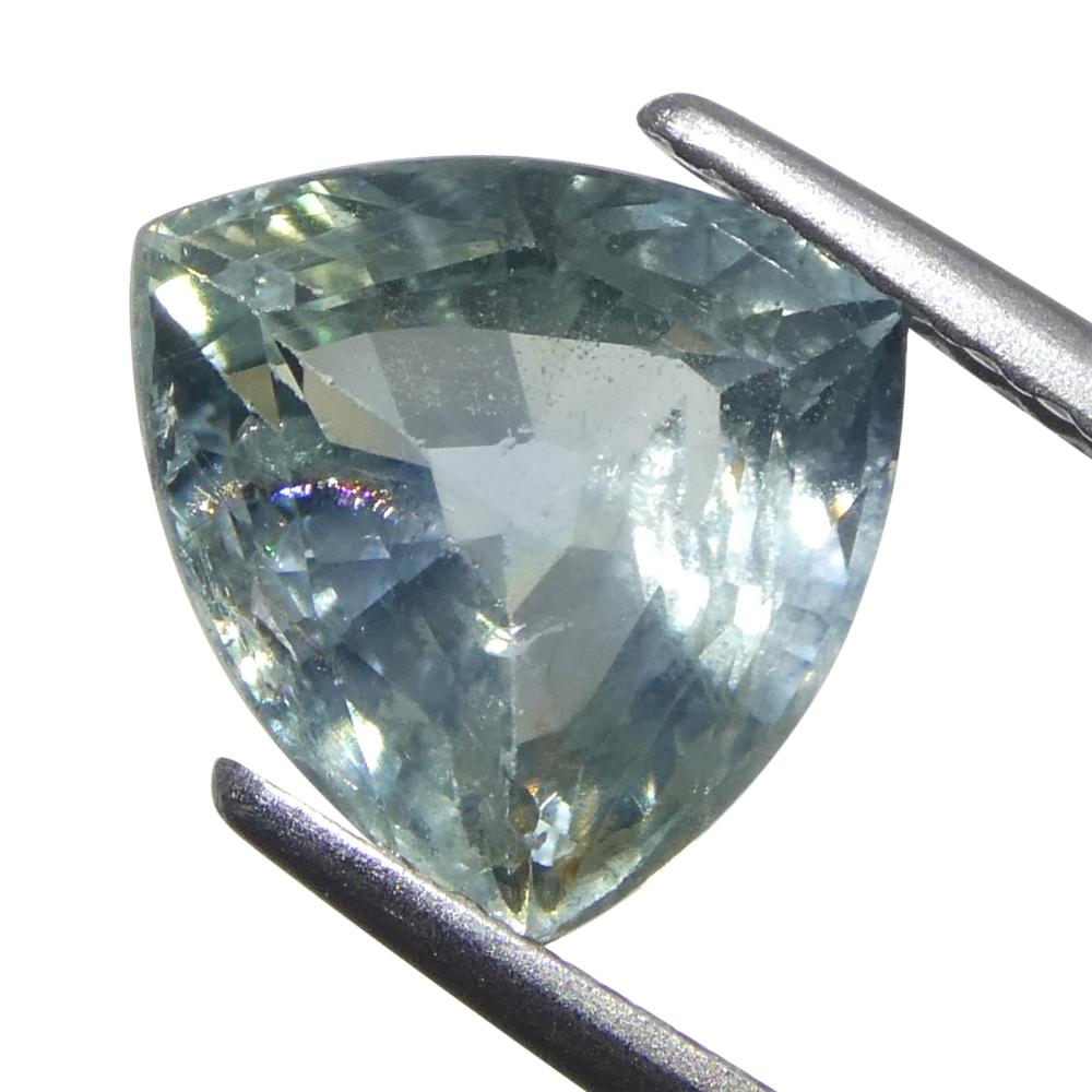 2.21ct Trillion Blue Teal Sapphire from Tanzania, Unheated For Sale 6