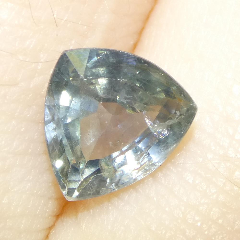 2.21ct Trillion Blue Teal Sapphire from Tanzania, Unheated For Sale 7