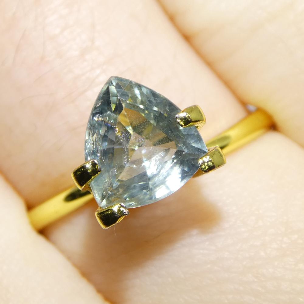 2.21ct Trillion Blue Teal Sapphire from Tanzania, Unheated For Sale 9