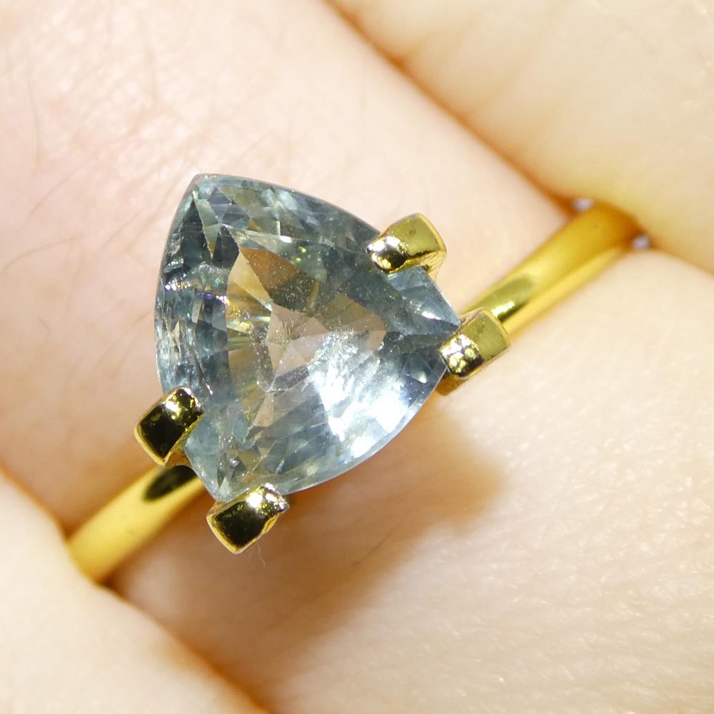 Brilliant Cut 2.21ct Trillion Blue Teal Sapphire from Tanzania, Unheated For Sale