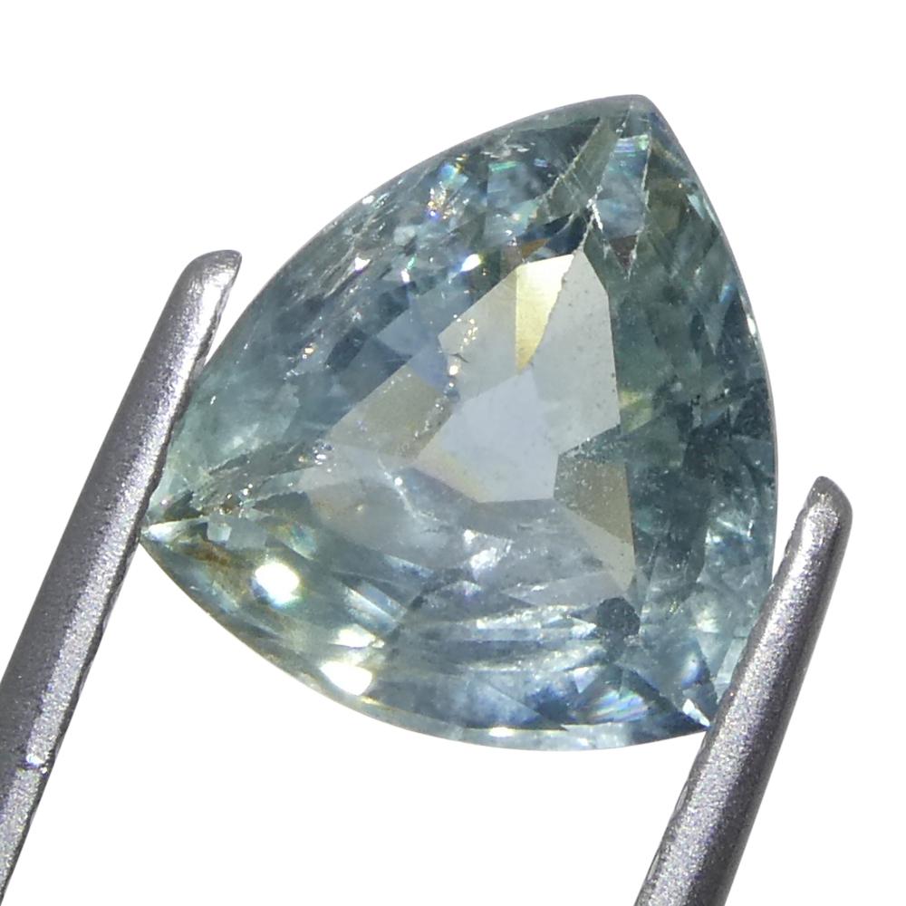 2.21ct Trillion Blue Teal Sapphire from Tanzania, Unheated In New Condition For Sale In Toronto, Ontario