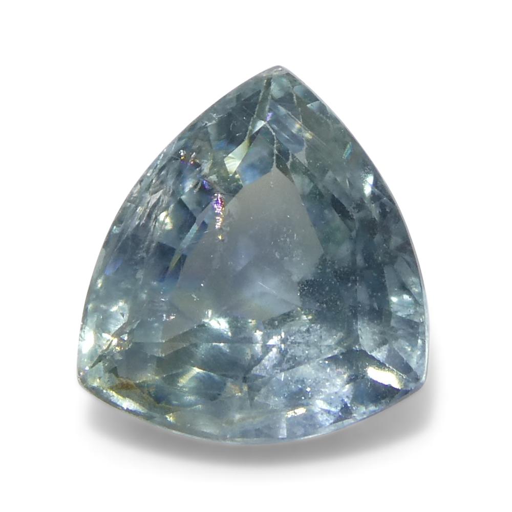 Women's or Men's 2.21ct Trillion Blue Teal Sapphire from Tanzania, Unheated For Sale