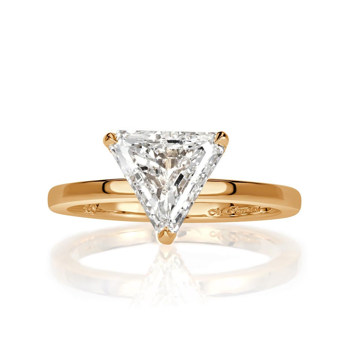 2.21ct Trillion Cut Lab Grown Diamond Engagement Ring For Sale