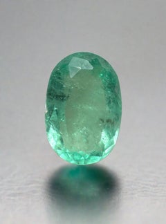 2.22 Carat 10.5x7 Light Bluish Green Colombian Emerald - Oval Cut May Gem