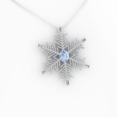 Collar Colgante Escamas de Nieve 2,5 Quilates Aguamarina 2,5 Quilates Diamantes