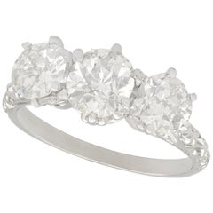 2.22 Carat Diamond and Platinum Three-Stone Ring