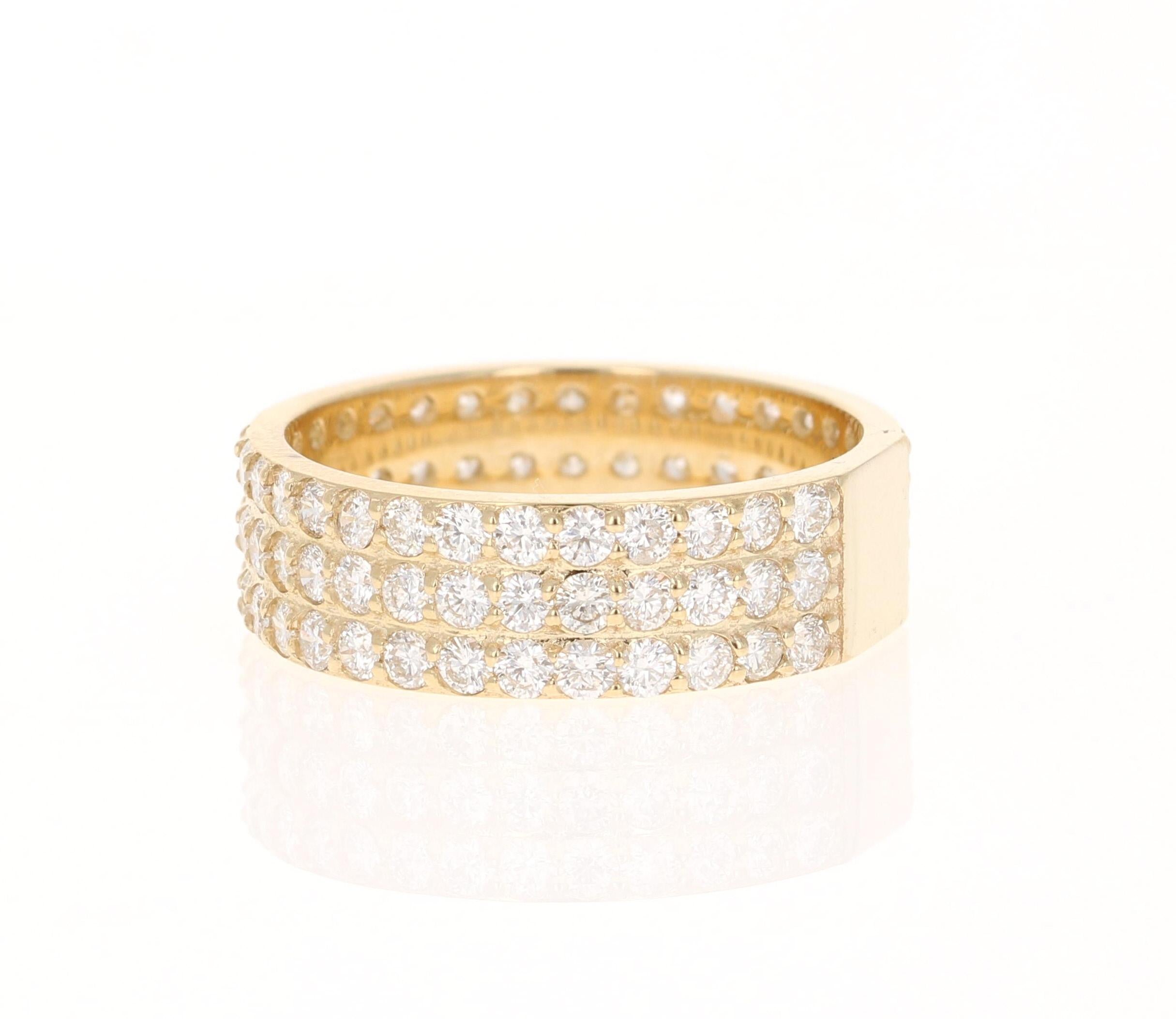 Contemporain Bandeau en or jaune avec diamant de 2,22 carats en vente