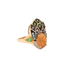 Sunita Nahata Ethiopian Opal 2.22ct. Fancy Ring in 14K Yellow Gold with Diamond.