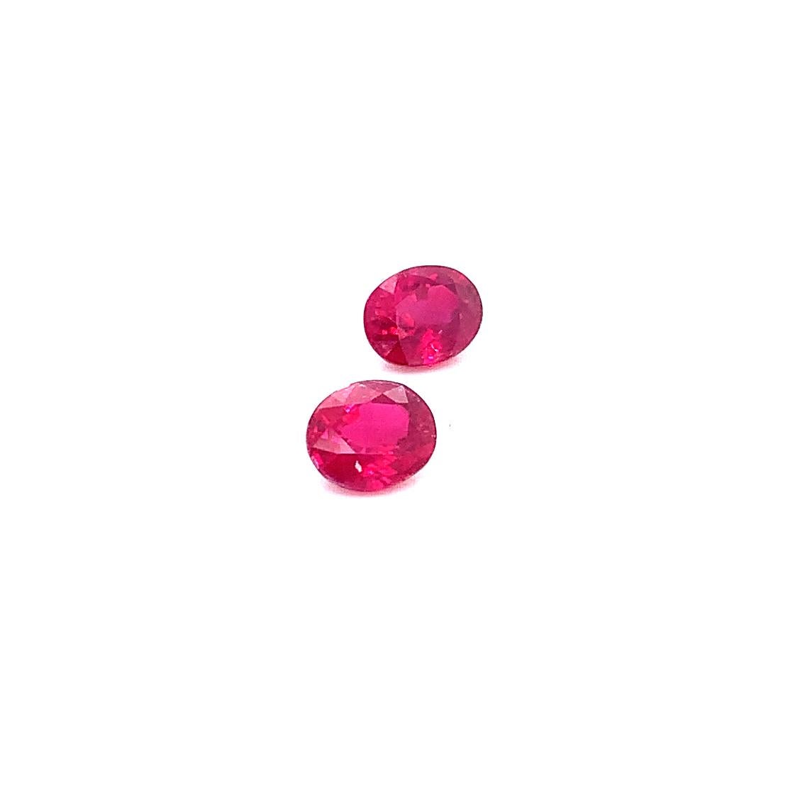2mm ROUND MATCHING PAIR CABOCHON NATURAL PIGEON BLOOD RUBY 