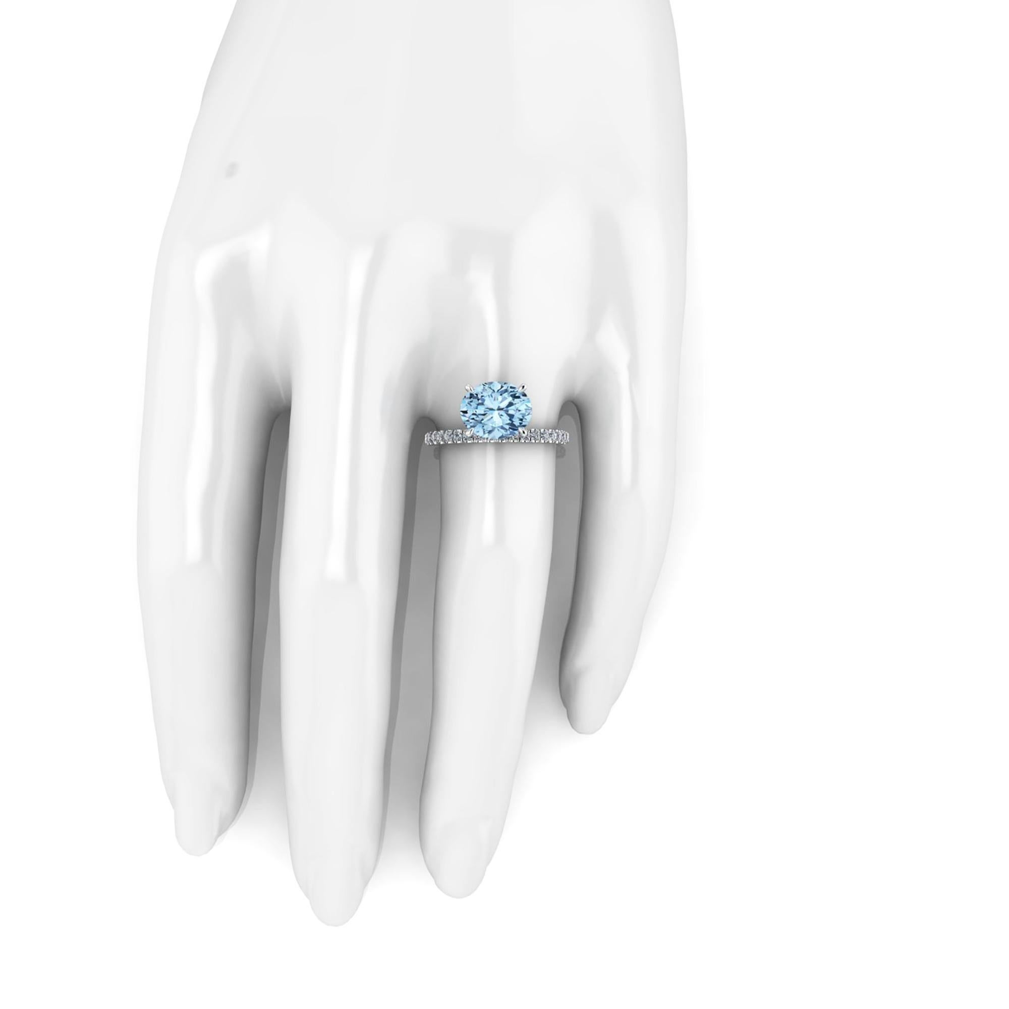 horizontal oval diamond ring