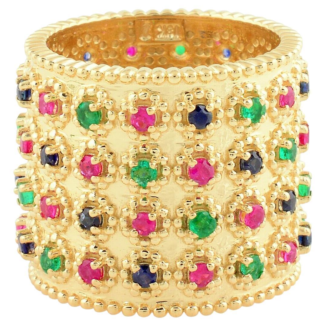 2,22 Karat Multi Edelstein 14 Karat Gold Ring