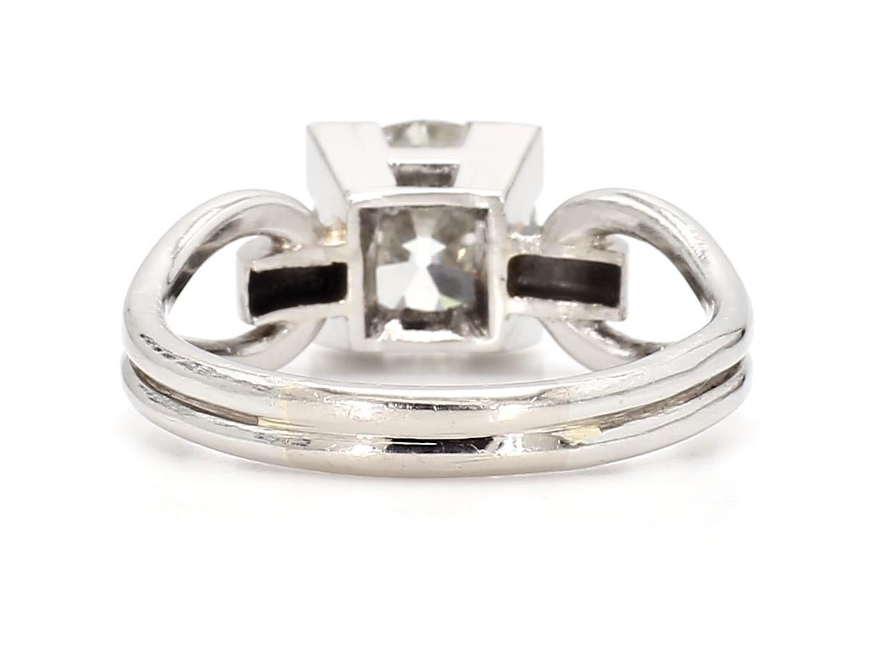 2.22 Carat Old Cut Solitaire Diamond 18K Gold Ring Bon état - En vente à New York, NY
