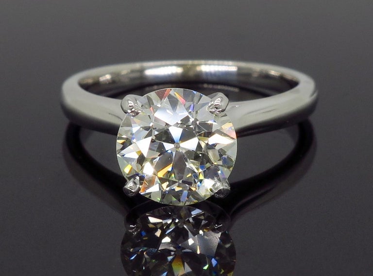2.22 Carat Round Transitional Cut Diamond Engagement Ring at 1stDibs ...