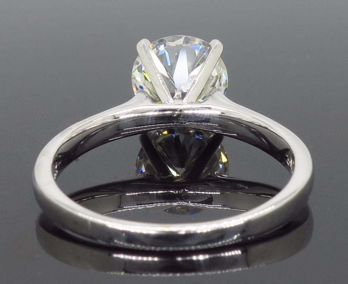 2.22 Carat Round Transitional Cut Diamond Engagement Ring 1