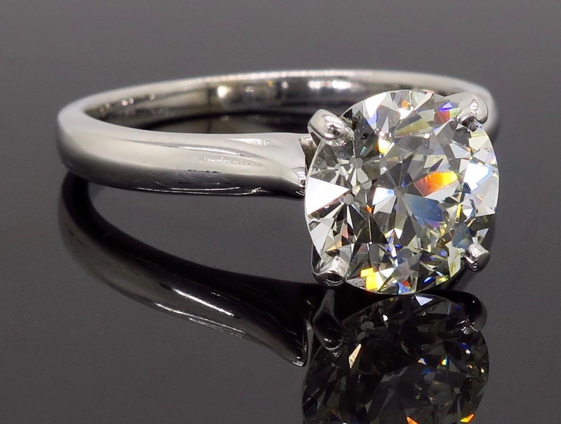2.22 Carat Round Transitional Cut Diamond Engagement Ring 3