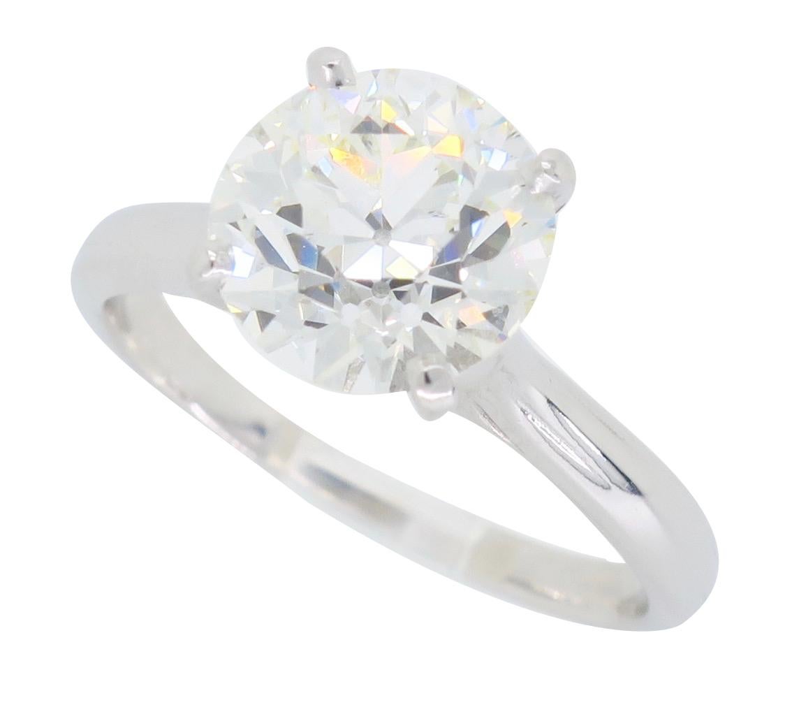 2.22 Carat Round Transitional Cut Diamond Engagement Ring 4